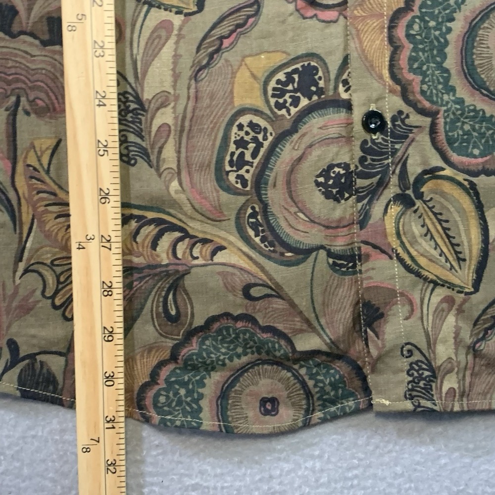 Vatpave Men's XXL Dark Orange/Green Floral Short Sleeve Button Up Hawaiian Shirt - Picture 4 of 7